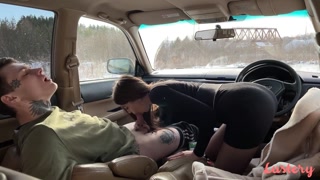 Lube, Spit and Face Fuck in Car with Lera - бесплатное порно в 4K FREE-FULL-PORN.COM